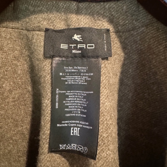 ETRO Milano wool cape / cloak - leopard print, fringe, woven edging SHOWSTOPPER - Picture 5 of 16